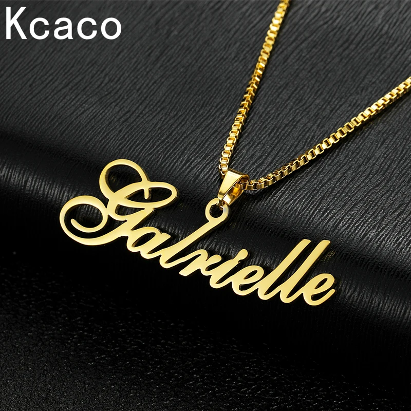 Top Trends: Custom Box Chain Name Necklace Personalized Gold Plated Letter Nameplate Pendant Necklaces For Women Men Girl Jewelry Gifts Shoppable Styles