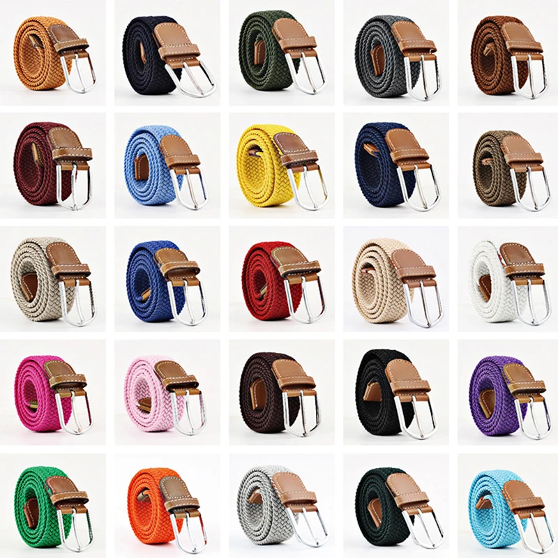 Top Trends: Multicolor Men Women Casual Knitted Pin Buckle Woven Belt All-match Elastic Punk Stretch Belts Waist Strap Harajuku Waistband Shoppable Styles