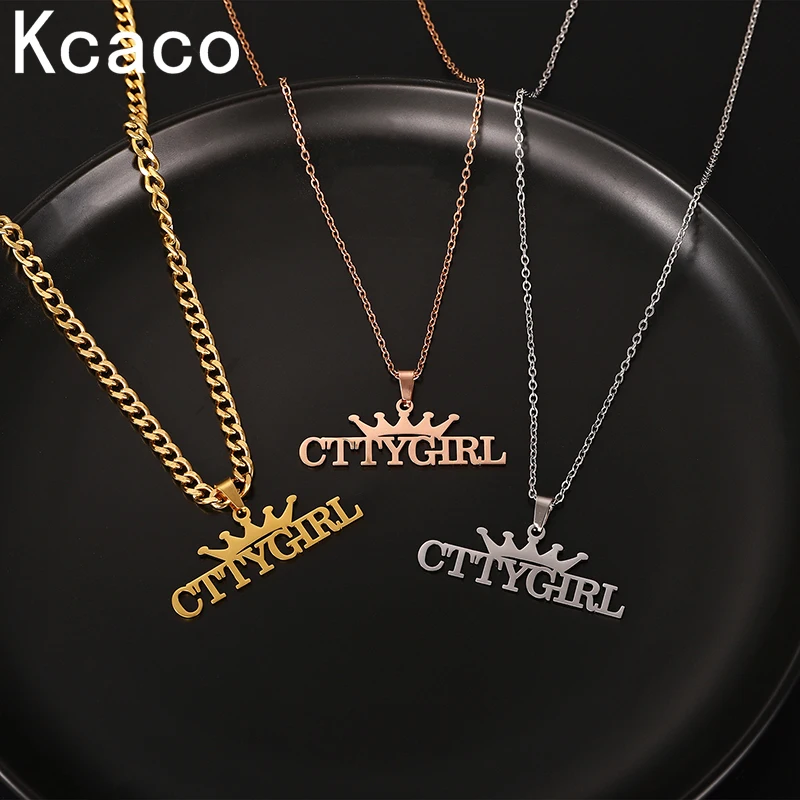 Top Trends: Personlized 2 Kinds Of Chain Pendant Stainless Steel Name Necklaces Custom Women Man Gold Necklace Letter Choker Unique Gift Shoppable Styles