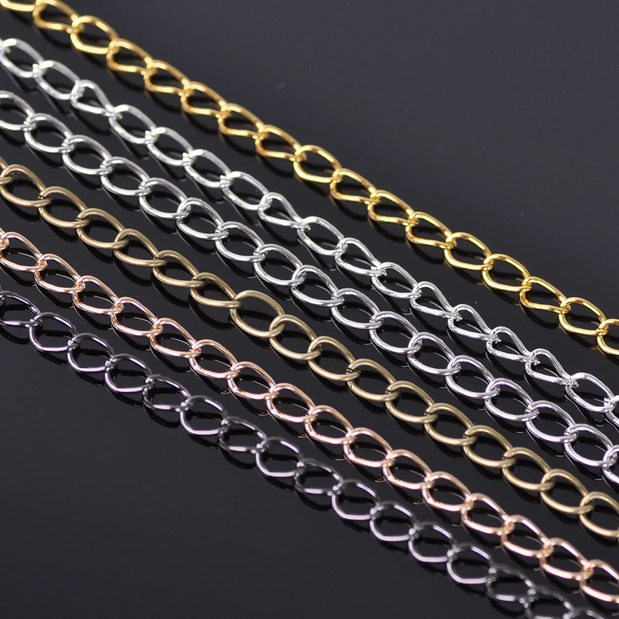 Top Trends: 5Meters 1.8mm / 3.2mm Gold Color Silver Color Iron Metal Extension Necklace Chain For Jewelry Making DIY Crafts Findings Supplies Shoppable Styles