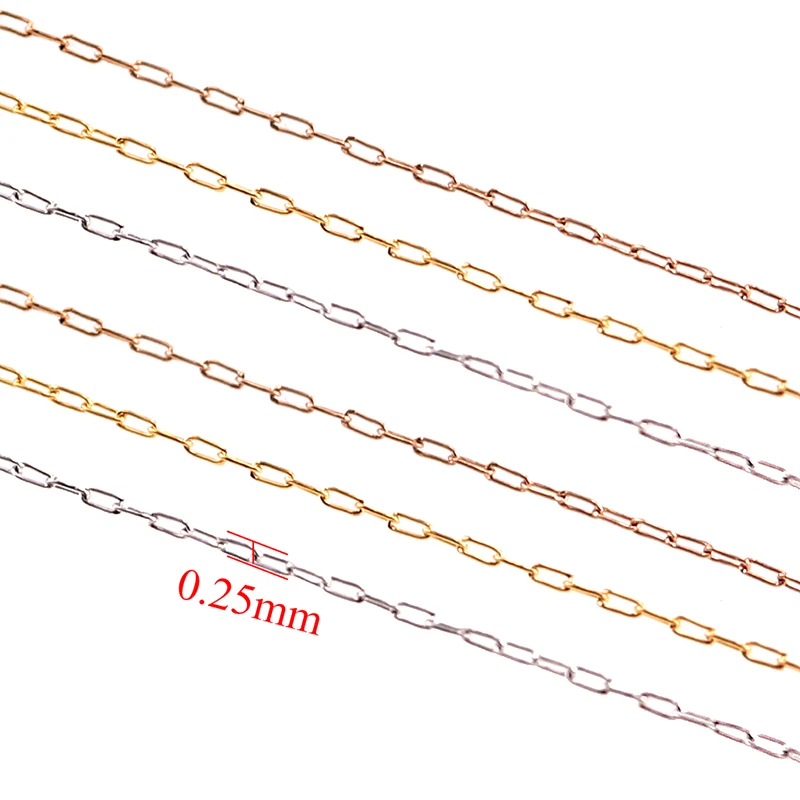 Top Trends: 2m Stainless Steel Rose Gold Steel Link Necklace Chain 0.25mm Thin Beading Cable Chains For Jewelry Making DIY Findings Supplies Shoppable Styles - Image 2