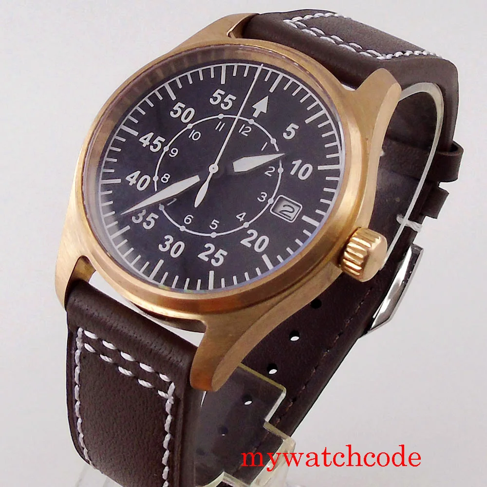 Top Trends: Tandorio Real Bronze Cusn8 Watch For Men 20Bar Waterproof Automatic Pilot Wristwatch NH35A PT5000 Nologo Black Military Relojes Shoppable Styles