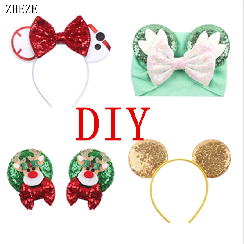 Top Trends: 10Pairs / Lot Wholesale 3.3'' Sequin Mouse Ears For Children Glitter Festival Headband Birthday Party Girls DIY Hair Accessories Shoppable Styles - Image 2