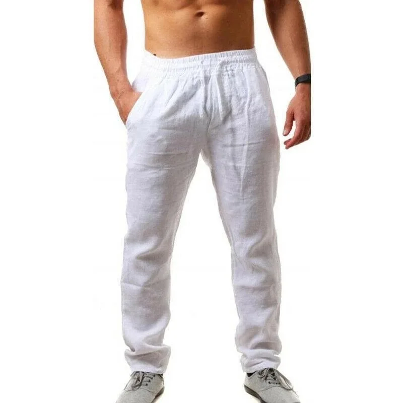 Top Trends: New Spring Summer Men&#039;s Cotton Linen Pants Breathable Solid Color Linen Trousers Men Casual Fitness Streetwear S-3Xl Shoppable Styles