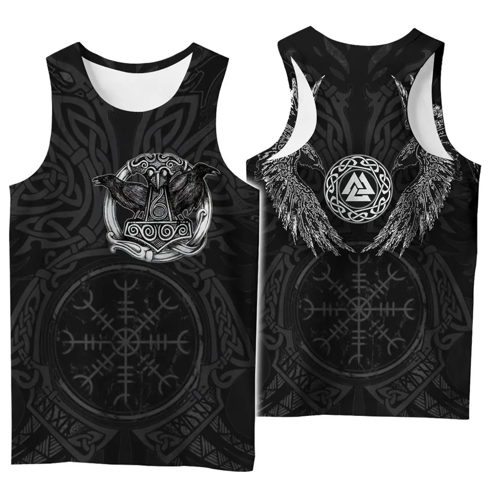 Top Trends: Tree Of Life Symbol Tattoo Raven 3D Printed Men Shirt Vest Harajuku Fashion Sleeveless T-shirt Summer Street Unisex Tank Tops Shoppable Styles