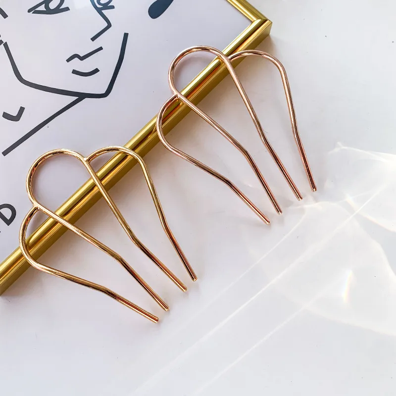 Top Trends: Korean Metal Hair Sticks Women Hairpins Elegant Simple Solid Color Hair Clips Girls Hair Sticks Hair Accessories Hairpin New Shoppable Styles