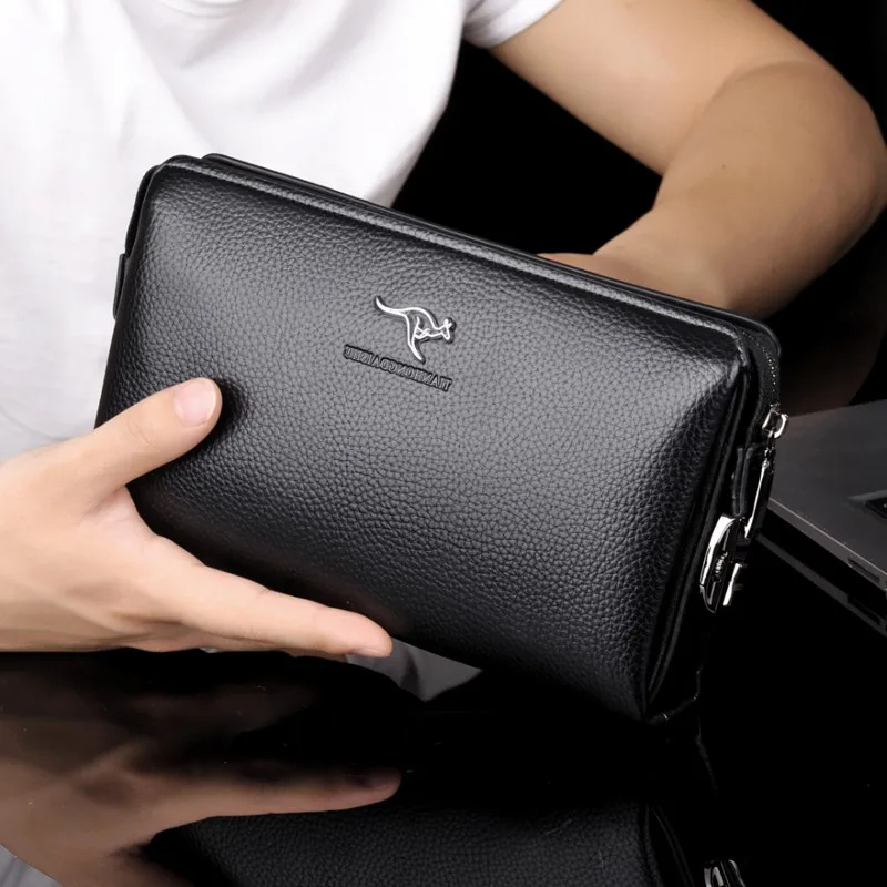 Top Trends: Wallet Men's Clutch Bag Anti-theft Password Lock Male Wallet Business Carteira Antifurto Mobile Phone Bag Mens Leather Genuine Shoppable Styles