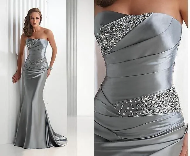 Top Trends: Mermaid Bridesmaid Dresses 2020 Long Silver Gray Corset Brides Maid Dress High Quality Shoppable Styles