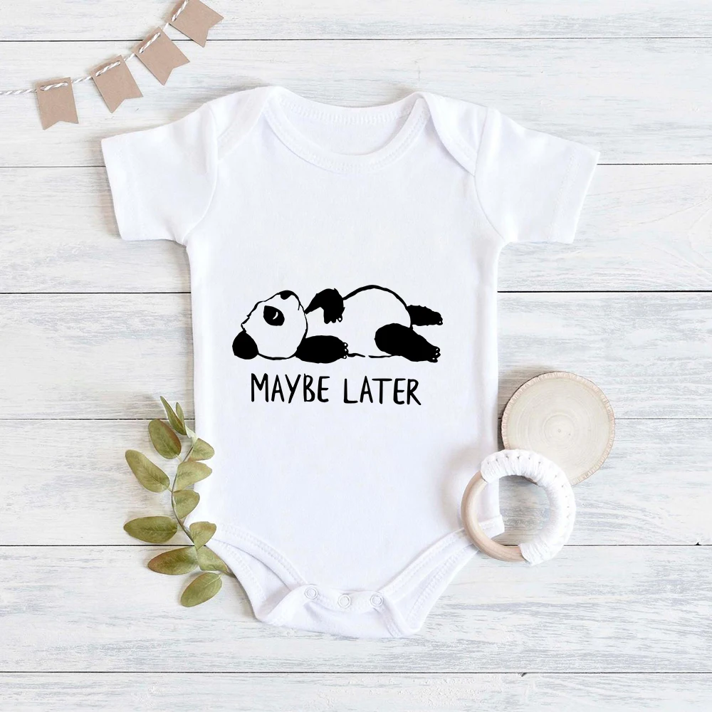 Top Trends: Cute Funny Panda Print Newborn Baby Girl Clothes Toddler Boy Bodysuits Cozy Casual Infant Pajamas Onesies Summer Ropa De Bebe Shoppable Styles