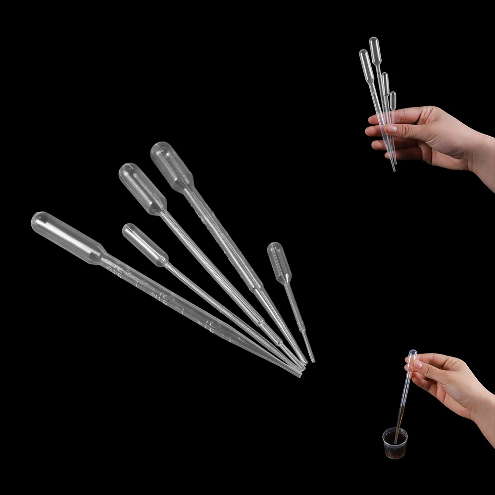 Top Trends: 20-200Pcs 0.2-3ML Plastic Disposable Pipettes Squeeze Transfer Pipettes Dropper For Silicone Mold UV Epoxy Resin Jewelry Making Shoppable Styles