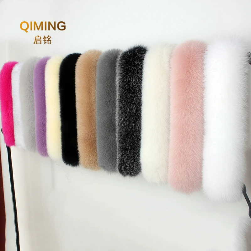 Top Trends: Women Winter 100% Real Fox Fur Collar Scarf Coat Fur Hat Collar Luxury Fox Fur Scarves For Ladies Warm Neck Warmers Shawl Shoppable Styles