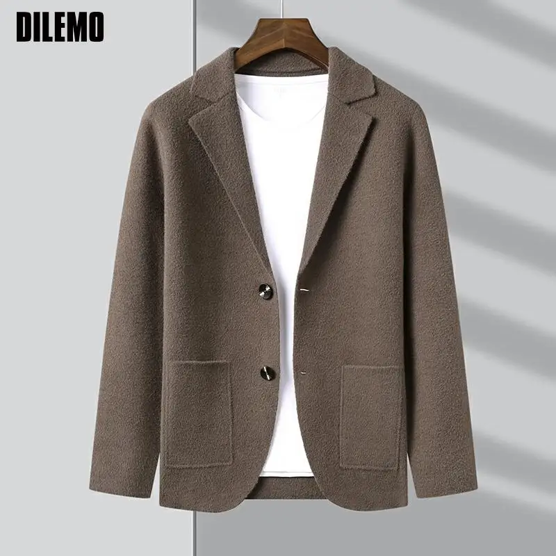 Top Trends: Top Grade New Autum Winter Brand Fashion Slim Fit Knit Blazer Mens Top Cardigan Sweater Casual Coats Jacket Mens Clothes 2023 Shoppable Styles