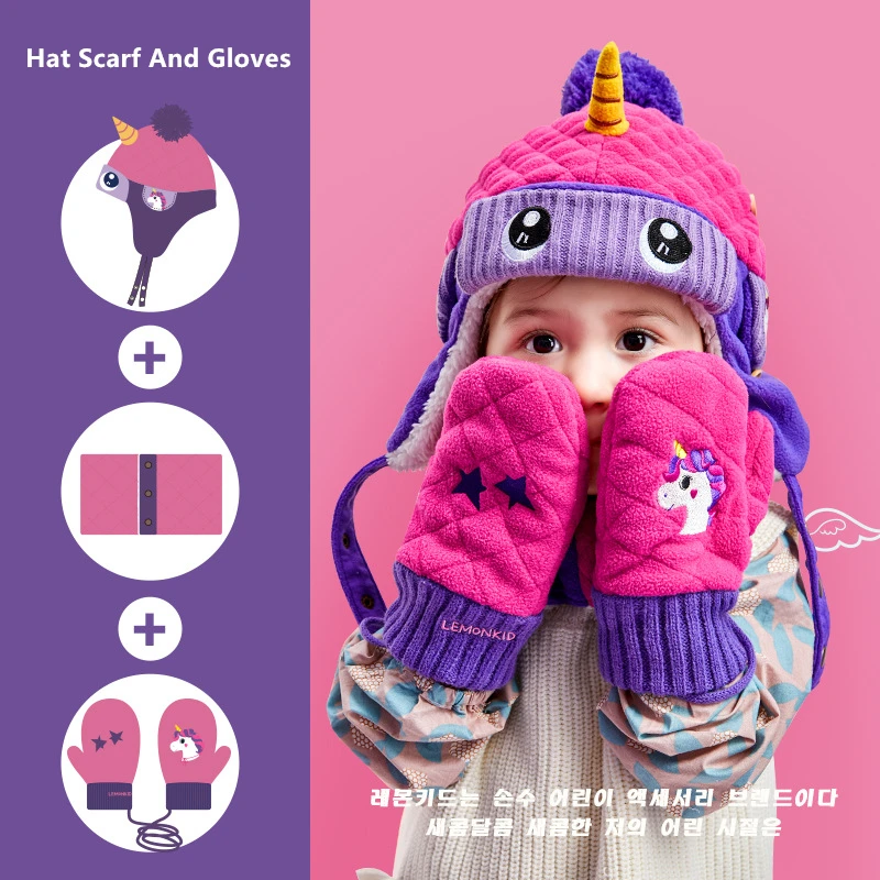 Top Trends: Dinosaur Unicorn Style Kids Winter Hats &amp; Scarfs Baby Winter Cap Children Warm Gloves For Boys Girls Suit Hat Scarf And Gloves Shoppable Styles