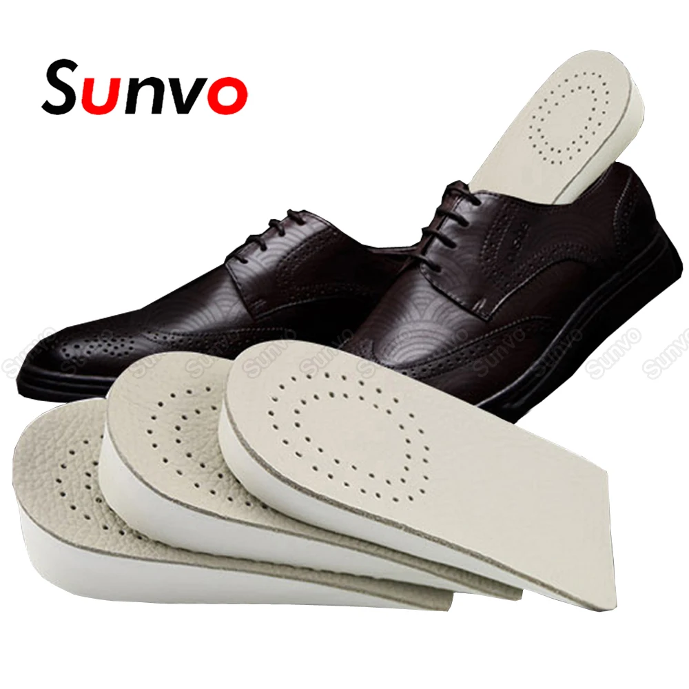 Top Trends: Sunvo Invisible Height Increased Insoles For Men Elevator Shoes Inserts Half Breathable Leather Heightening Insole Lift Heel Pad Shoppable Styles