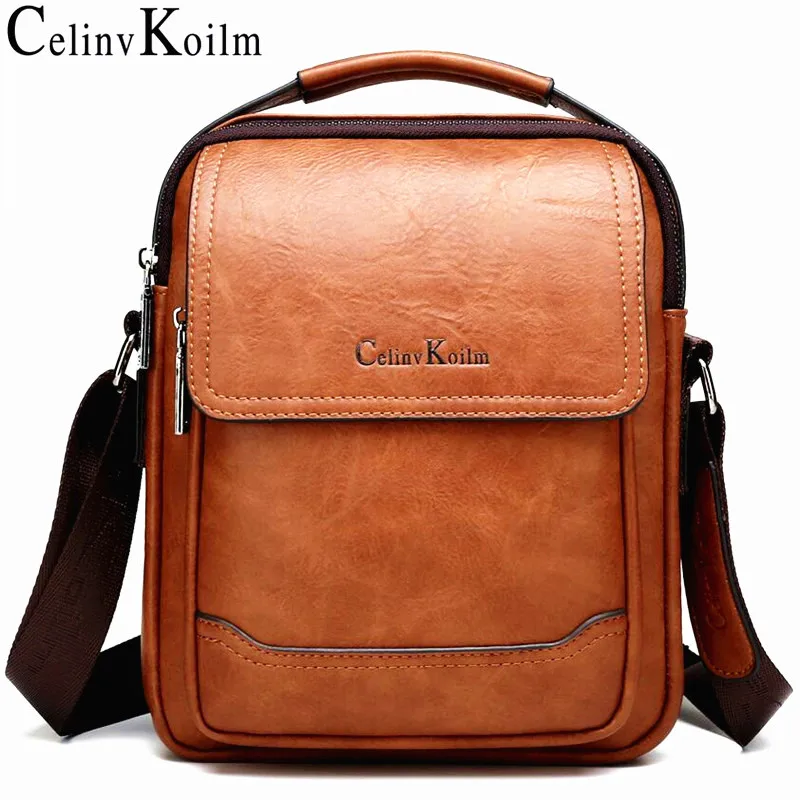 Top Trends: Celinv Koilm Brand Men Bags 100% High Quality Leather Shouder Messenger Bag For Man Fashion Causal Crossbody Tote Bags New Style Shoppable Styles