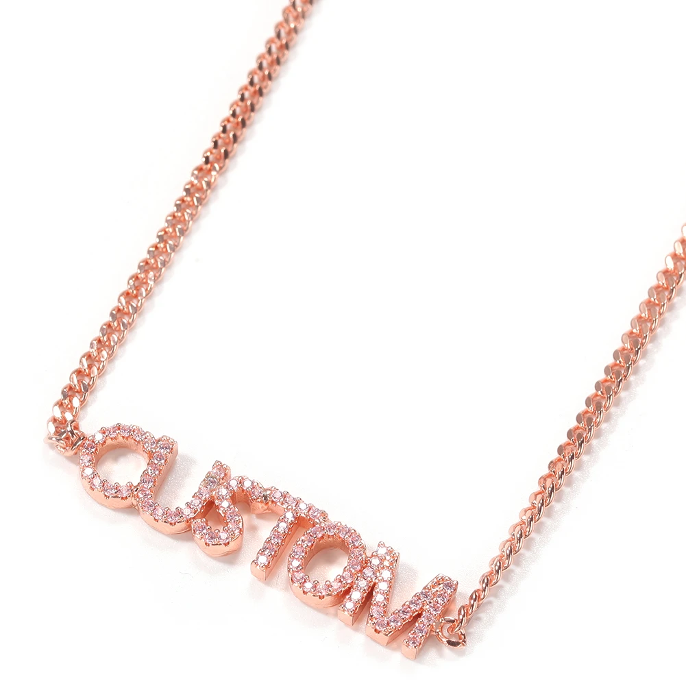 Top Trends: The Bling King Mini DIY Copper Letter Pendant Name Personal Necklace Rose Gold Plated Luxury Stainless Steel Cuban Chain Shoppable Styles