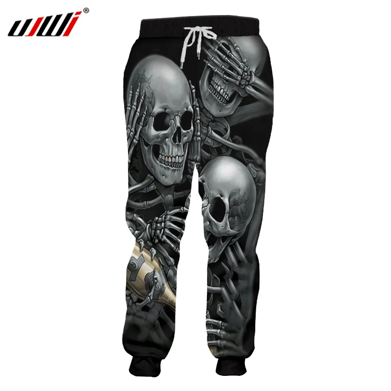 Top Trends: UJWI Men Sweat Pants Cool Print Skeleton Skull 3D Harem Joggers Pants Hombre Elastic Waist Full Length Sweatpants 5XL Champagne Shoppable Styles