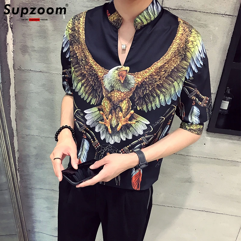 Top Trends: Supzoom 2022 New Arrival Top Fashion Summer Thin Male Sleeve Printing Leisure Three Quarter Mandarin Collar Casual Men Shirts Shoppable Styles