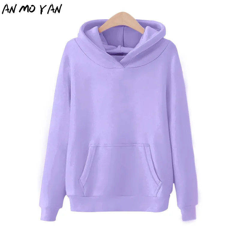 Top Trends: Autumn Purple Warm Women's Sweatshirt Fashion Solid Color Winter Fleece Pullover Tops Hoodie Shoppable Styles