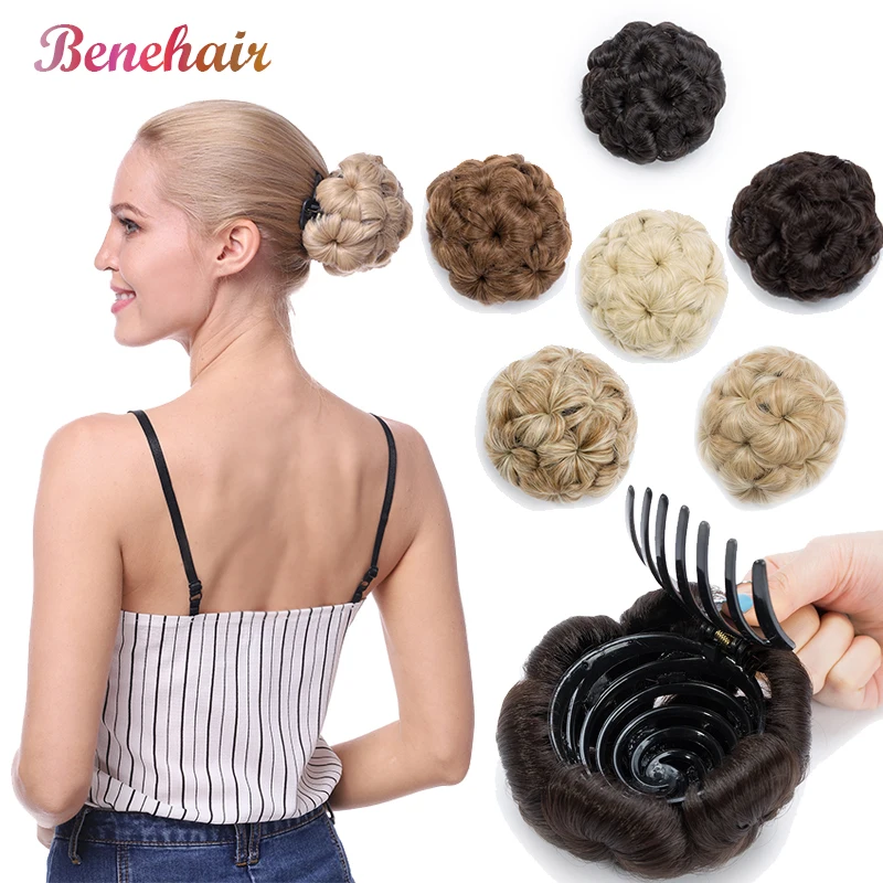 Top Trends: BENEHAIR 65g Curly Chignon Clip In Hair Extension Donut Chignon Hair Bun Hairpiece For Women Synthetic High Temperature Hair Shoppable Styles