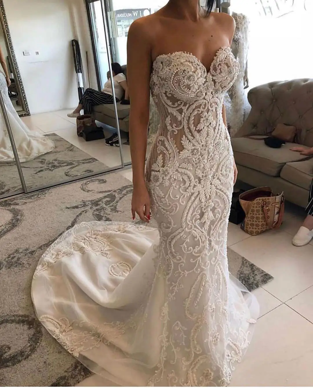 Top Trends: Arabic Aso Ebi Luxurious Lace Beaded Wedding Dresses Mermaid Sweetheart Bridal Vintage Wedding Gowns Robe De Soirée De Mariage Shoppable Styles