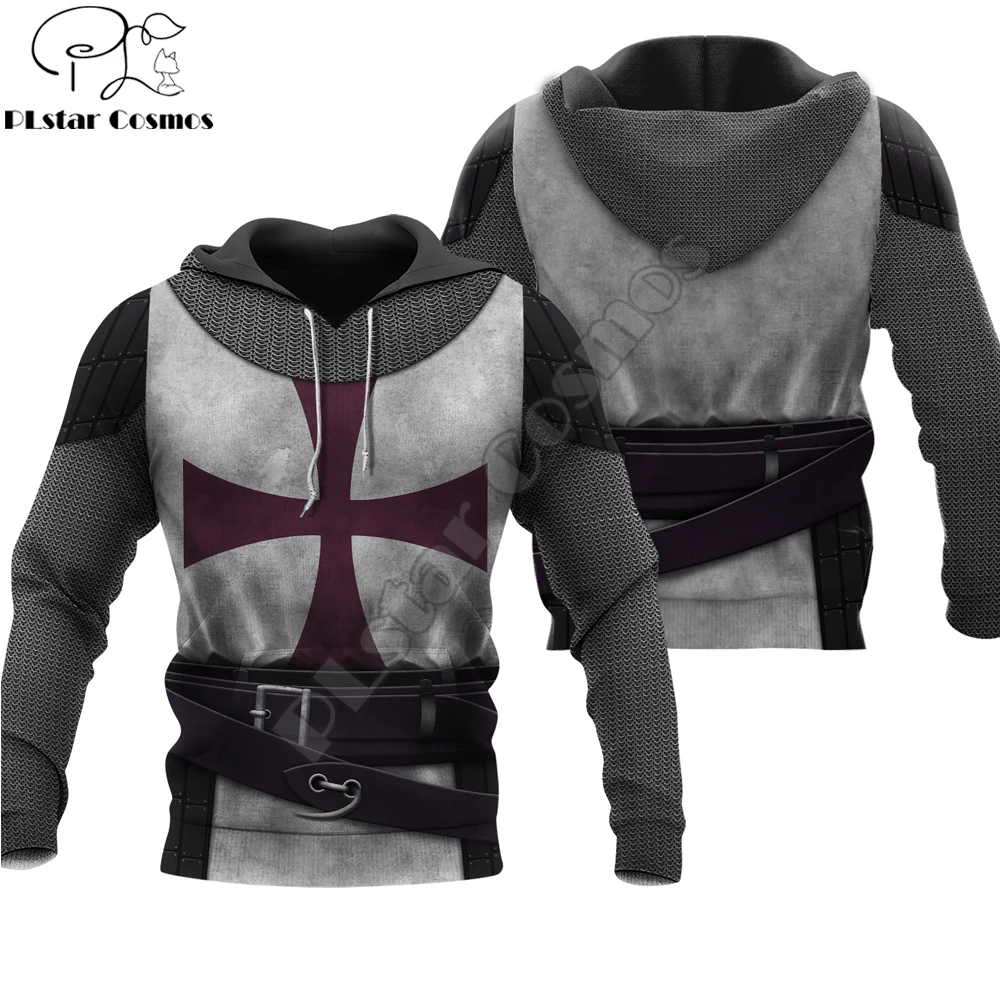 Top Trends: Knight Templar Tattoo 3D Printed Mens Hoodie Harajuku Streetwear Hoodies Sweatshirt Unisex Casual Jacket Tracksuits DW0132 Shoppable Styles