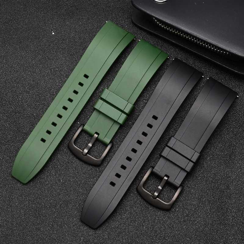 Top Trends: Quality Fluoro Rubber Watch Strap 18mm 19mm 20mm 21mm 22mm 24mm Sport Watchband Black Green Wristband With Quick Release Band Shoppable Styles