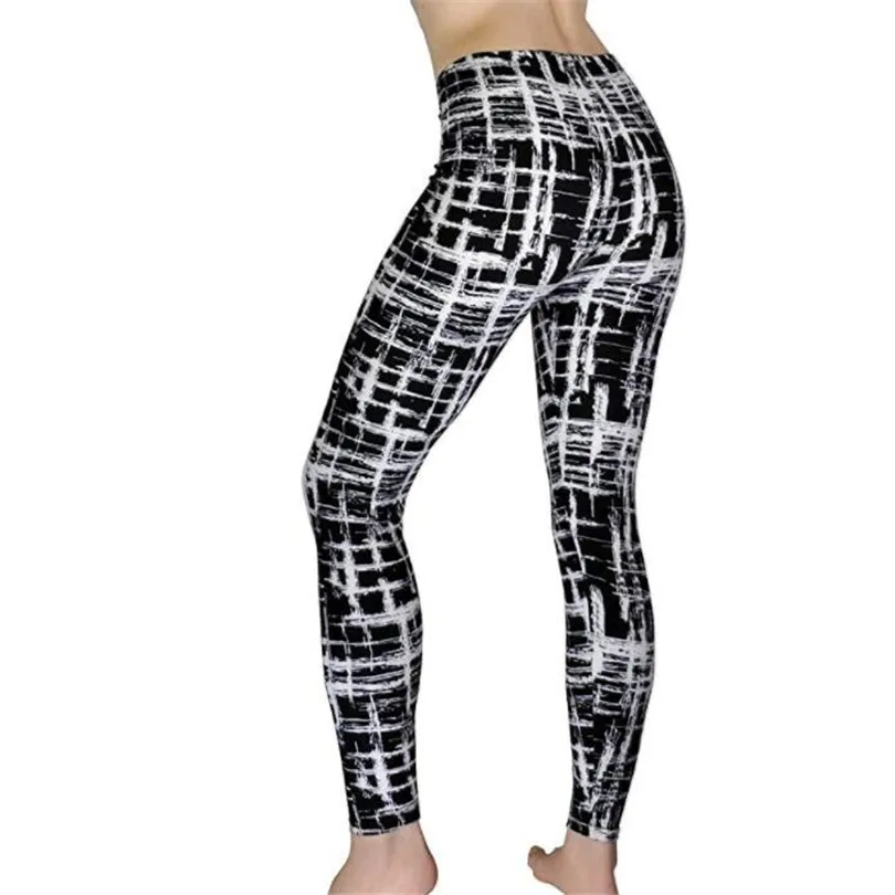 Top Trends: YRRETY Women Black And White Striped Leggings Stretchy Plaid Houndstooth Print Pencil Pants Autumn Push Up Fitness YogaTrousers Shoppable Styles - Image 2