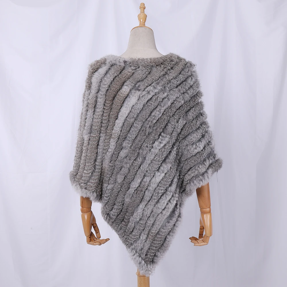 Top Trends: Genuine Rabbit Fur Knitted Natural Fur Poncho Fashion Wrap Coat Shawl Lady Scarf Natural Fur Wedding Party Wholesale Cape Shoppable Styles - Image 3