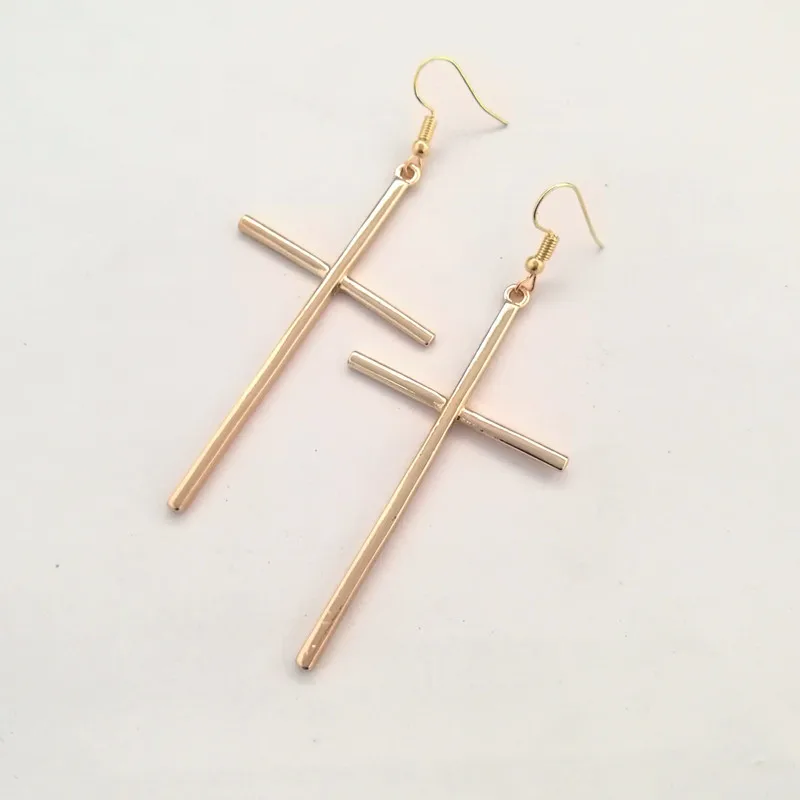 Top Trends: New Vintage Big Cross Long Earrings For Women Simple Cross Drop Earrings Jewelry Girl Party Wedding Birthday Bijoux Gift Shoppable Styles