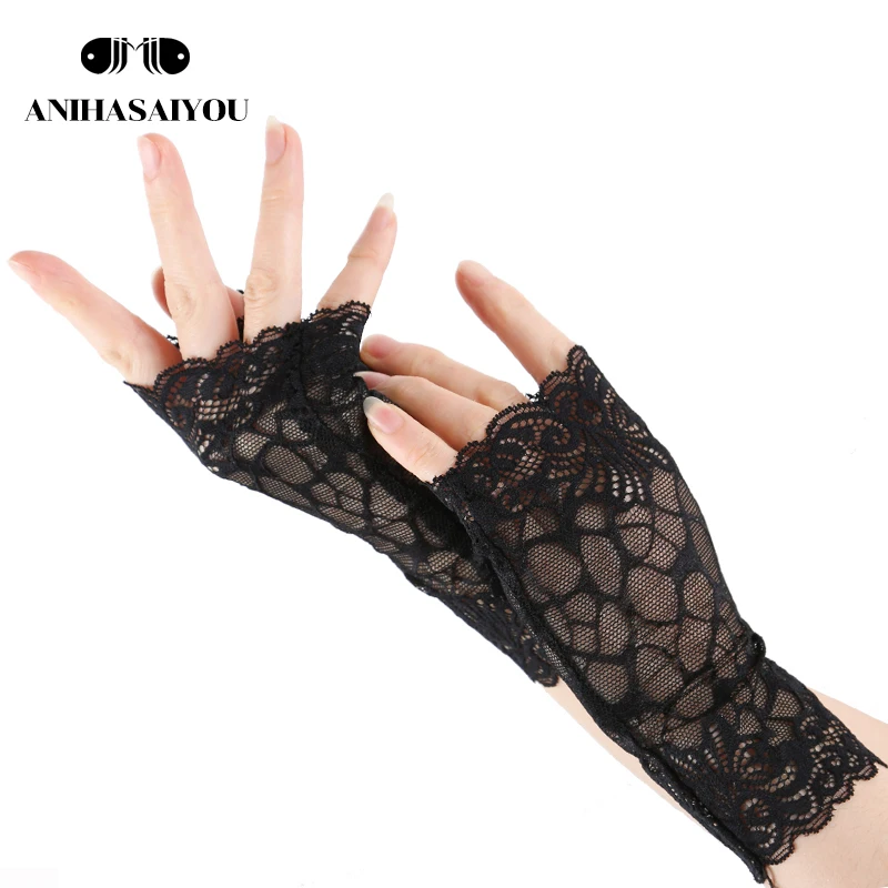 Top Trends: Breathable Mesh Sexy Lace Gloves Driving Sunscreen UV Protection Women&#039;s Gloves Cover Scars Fingerless Gloves -1152 Shoppable Styles