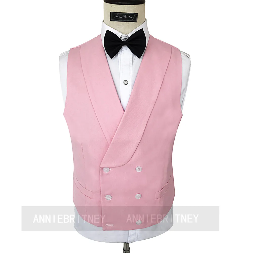 Top Trends: Latest Coat Designs Pink Men Vest Double Breasted Waistcoat Shawl Lapel Custom Groom Prom Dinner Vests Terno Colete Shoppable Styles