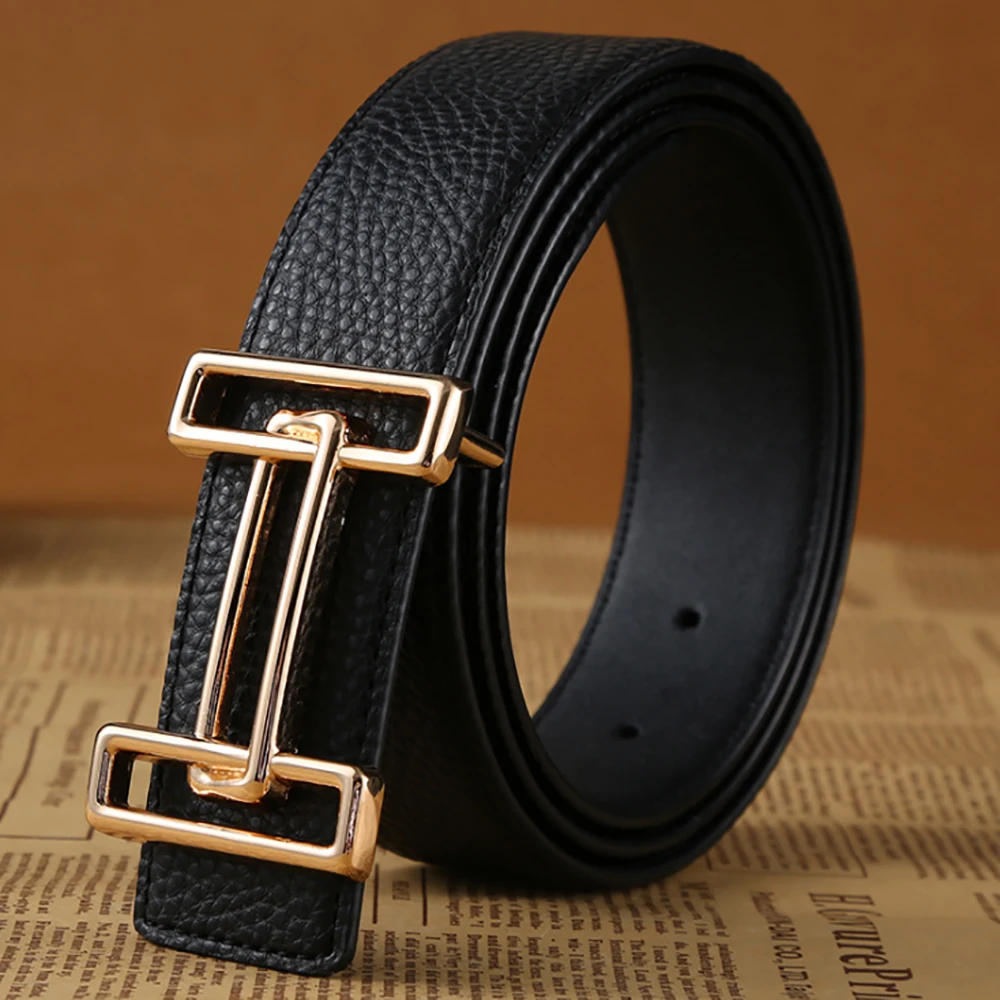 Top Trends: Echain Luxury Vintage Designer Double G Belts Men High Quality Women Genuine Real Leather Dress Strap H Belt For Jeans GG Shoppable Styles - Image 4