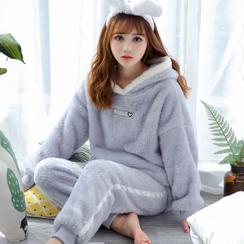 Top Trends: Winter Thick Warm Flannel Pajamas Sets For Women Sleepwear Home Clothing Pajama Home Wear Pyjamas Set Shoppable Styles