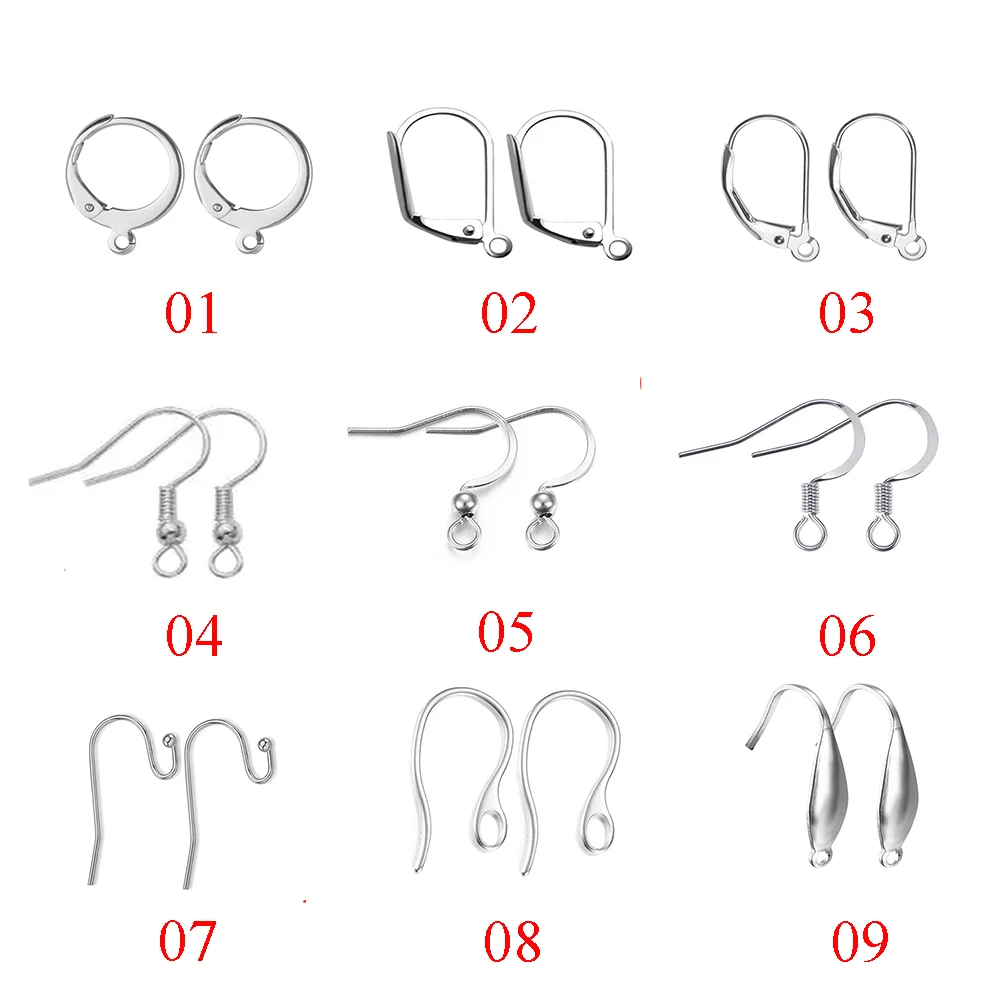 Top Trends: 100pcs / lot(50pairs) Stainless Steel DIY Earring Findings Clasps Hooks Jewelry Making Accessories Earwire Shoppable Styles