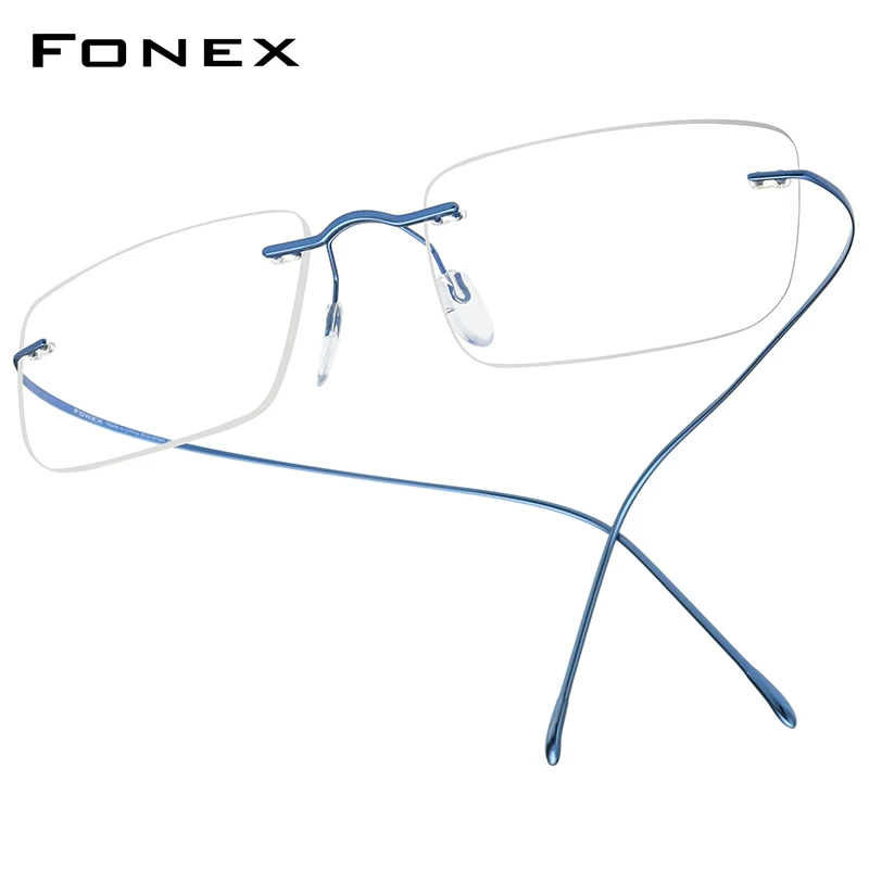 Top Trends: FONEX B Titanium Glasses Frame Men 2020 Women Rimless Prescription Square Eyeglasses Frames Myopia Optical Korean Eyewear F85634 Shoppable Styles