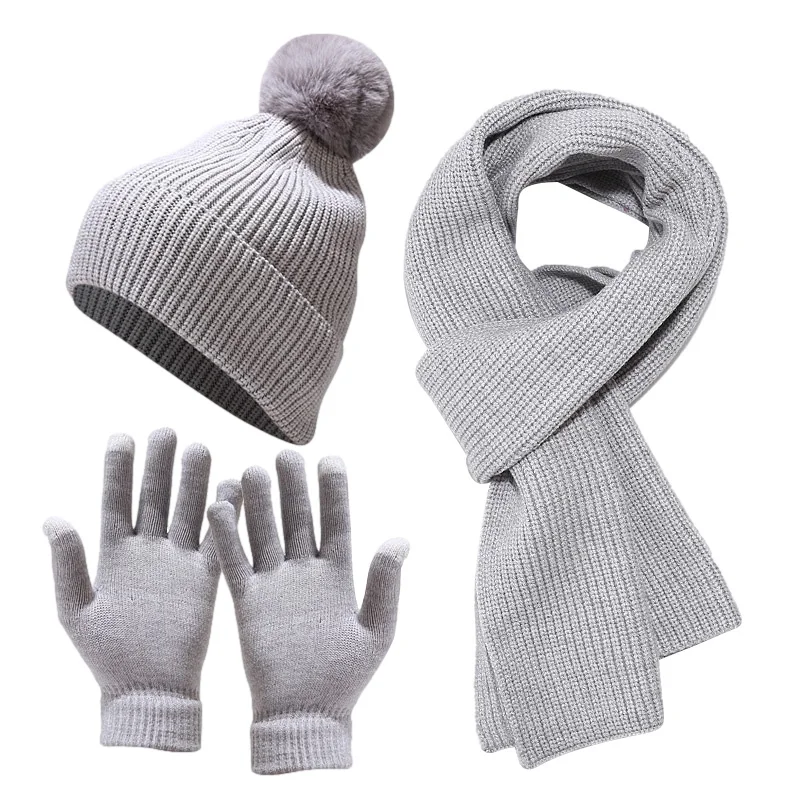 Top Trends: Women Cap Scarf Gloves Set Soft Knit Winter Gloves Bib Hat With Thick Wool Keep Warm Neck Scarf Cap Beanies Cold Protection Sets Shoppable Styles