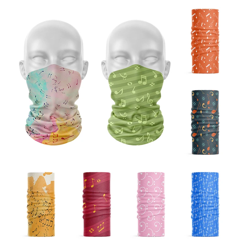 Top Trends: New Style Music Symbol Series 3D Printed Women Headscarf Rendering Colorful Art Musical Notes Face Bandana Unisex Tubular Buffe Shoppable Styles