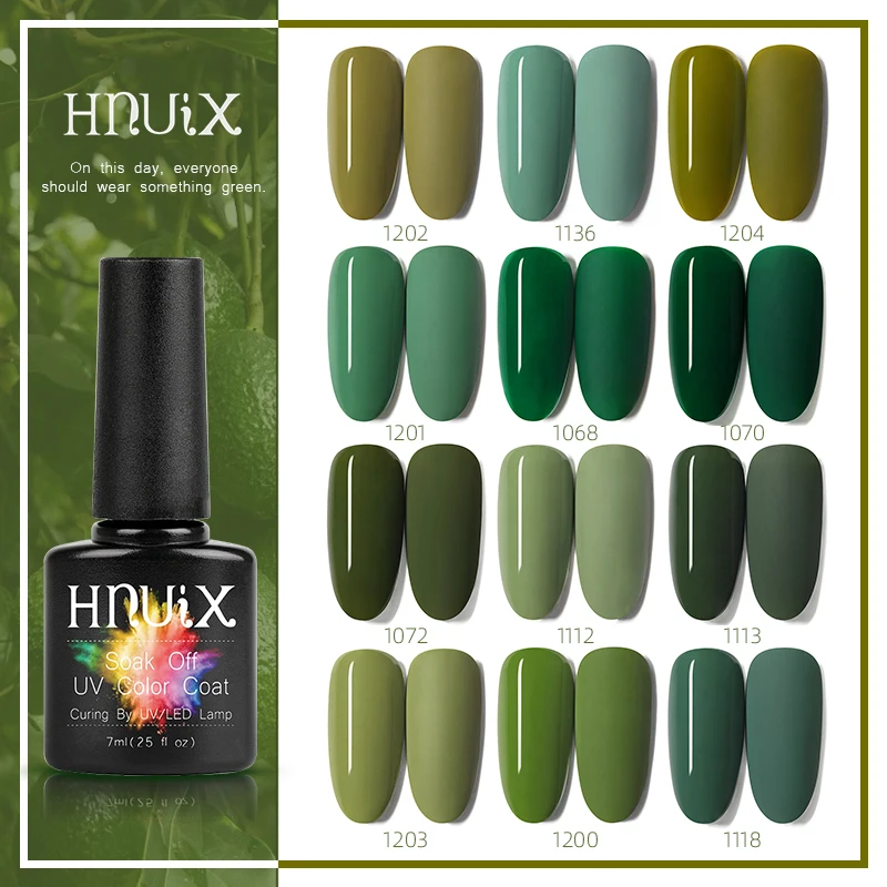 Top Trends: 7ml HNUIXTop Coat UV Nail Polish Matte Color Gel Nail Polish Dissolvable Green Series Nail Paint Semi-Permanent Manicure Gel Shoppable Styles