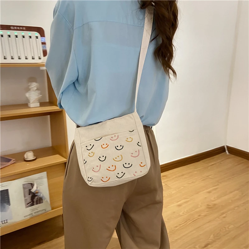 Top Trends: Youda Fashion Women Cross Body Bag Classic Cute Ladies Shopping Shoulder Bags Casual Sweet Girls Simple Mini Canvas Smiley Shoppable Styles