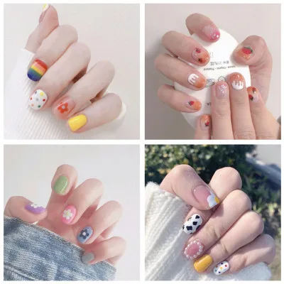 Top Trends: Baking Free Full Cover Wraps Nail Polish Stickers Strips Plain Nail Art Decorations Heart Designs Glitter Powder Manicure Tips Shoppable Styles