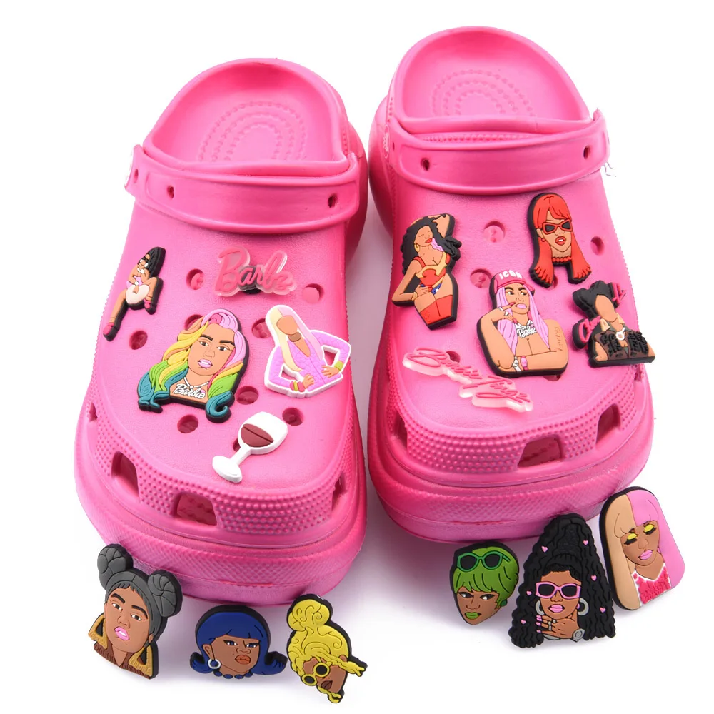 Top Trends: New Arrival 1 Pcs Croc Shoe Charms Cartoon Famous Superstar Clog Shoes Accessories Celebrity Singer Popular Actress Decorations Shoppable Styles