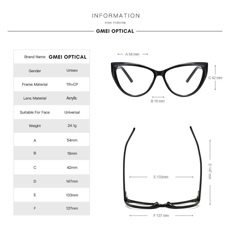 Top Trends: Gmei Optical Transparent Clear Glasses Frame Cat Eye Eyeglasses Frames For Women Fashion Prescription Spectacles 2003 Shoppable Styles - Image 4