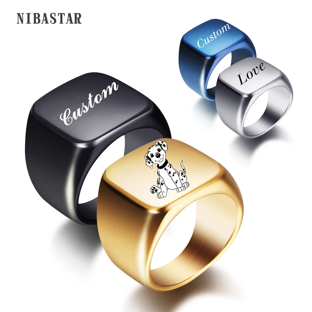 Top Trends: Custom Name Hot Sale Fashion Simple 316L Titanium Steel Blank Plain Men Ring Jewelry Shoppable Styles