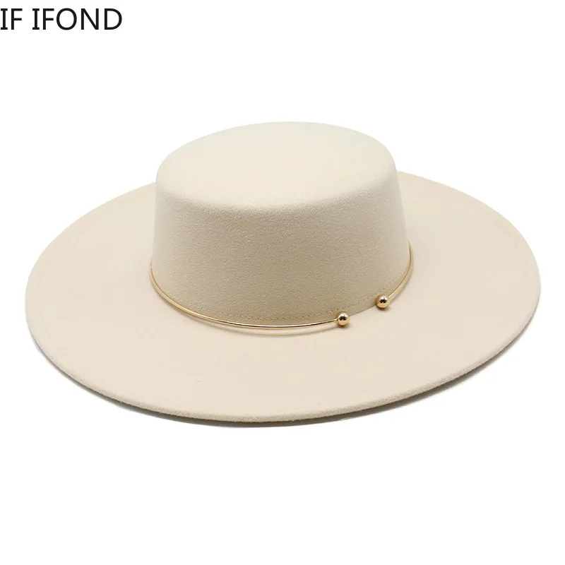 Top Trends: French Style 10CM Wide Brim Derby Top Hat Socialite Wind Hepburn Wind Wool Felt Fedoras Hat Elegant Wedding Dress Hat Shoppable Styles