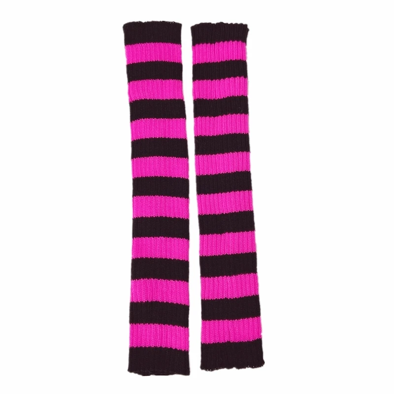 Top Trends: Y2K E-girl Goth Striped Women Leg Warmers 2000s Lady Cute Jk Stretch Knee-length Cool Hipster Warm Knit Sock Fashion Socks Shoppable Styles - Image 5