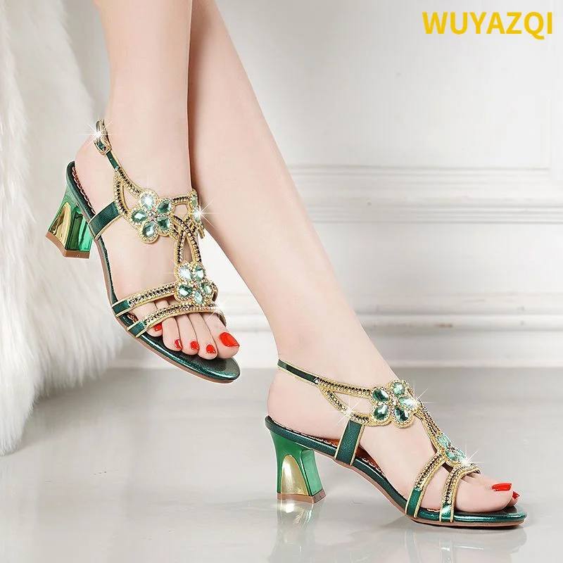 Top Trends: WUYAZQI New Crystal Sandals Women's High Heels Fashion Women's Shoes Sexy Diamond Inlaid High-grade Women's Beach Shoes Q8 Shoppable Styles