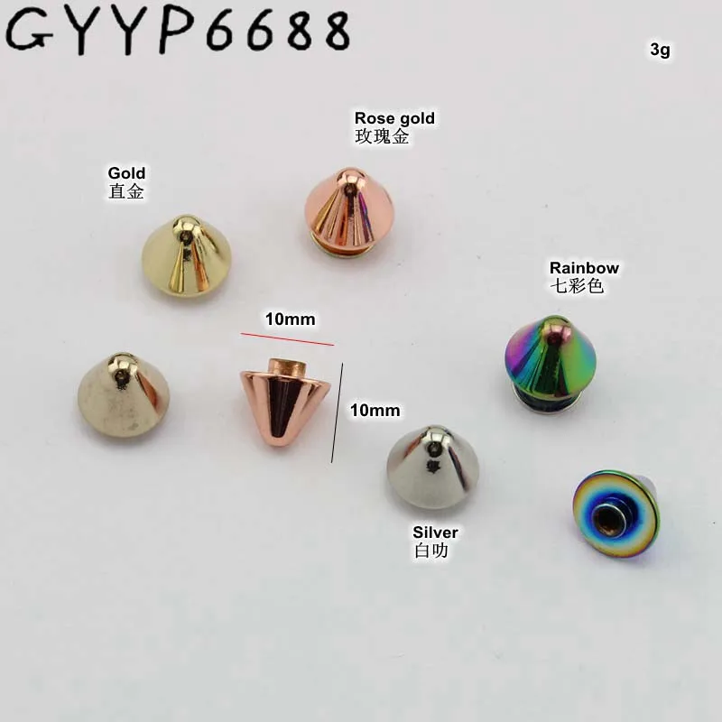 Top Trends: 10-30-100pcs 10mm Copper Solid Polished Nickle Turriform Head Rivet Metal Bag Snap Rock Stud, purse Bottom Screw Rivets Shoppable Styles