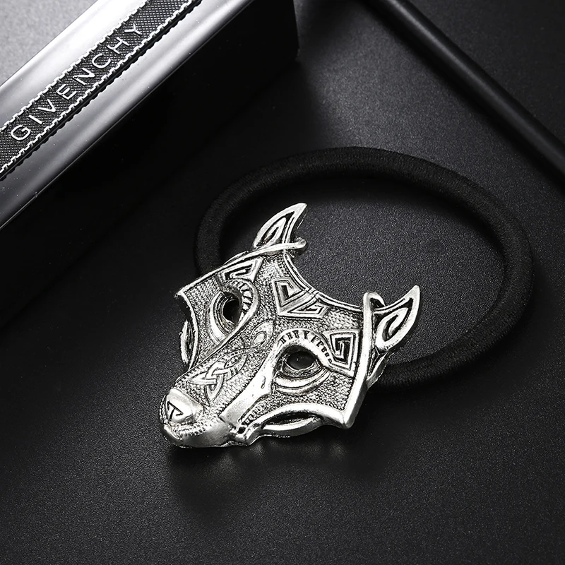 Top Trends: Fashion Head Jewelry North Vikings Wolf Hair Bands Wolf Head Elastic Hair Rubber Bands Hair Rope Women Shoppable Styles