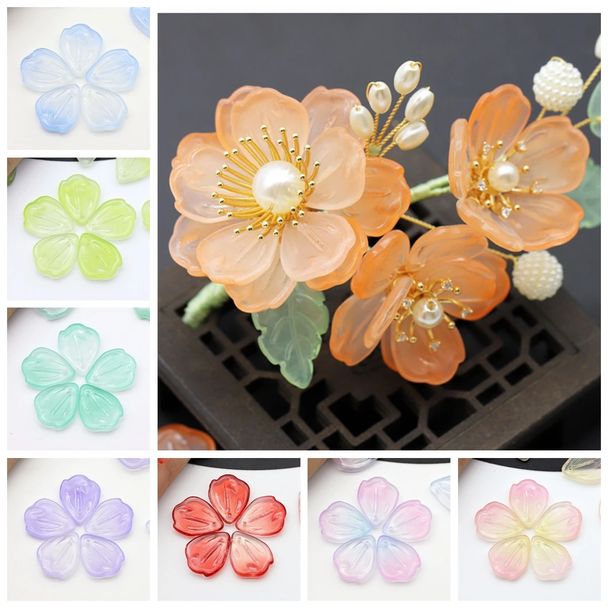 Top Trends: 10pcs Petal Shape 19x16mm Handmade Lampwork Glass Loose Pendants Beads For Jewelry Making DIY Flower Findings Shoppable Styles